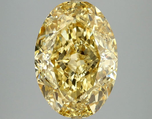 Lab-Grown Oval Diamond - 4.91 Carats, Fancy Vivid Yellow Color, VVS2 Clarity - Certified by IGI - Report Number: LG660418510