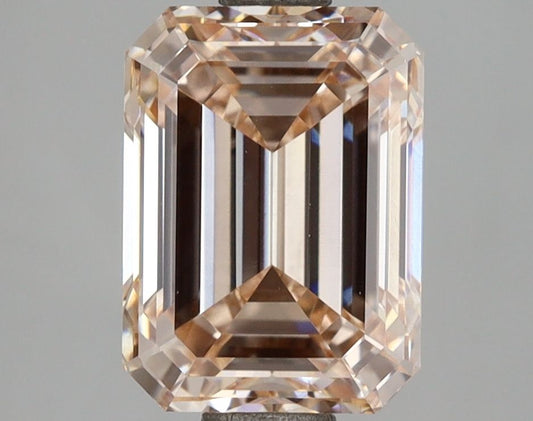 Lab-Grown Emerald Diamond - 3.03 Carats, Fancy Brownish Pink Color, VVS2 Clarity - Certified by IGI - Report Number: LG690513672