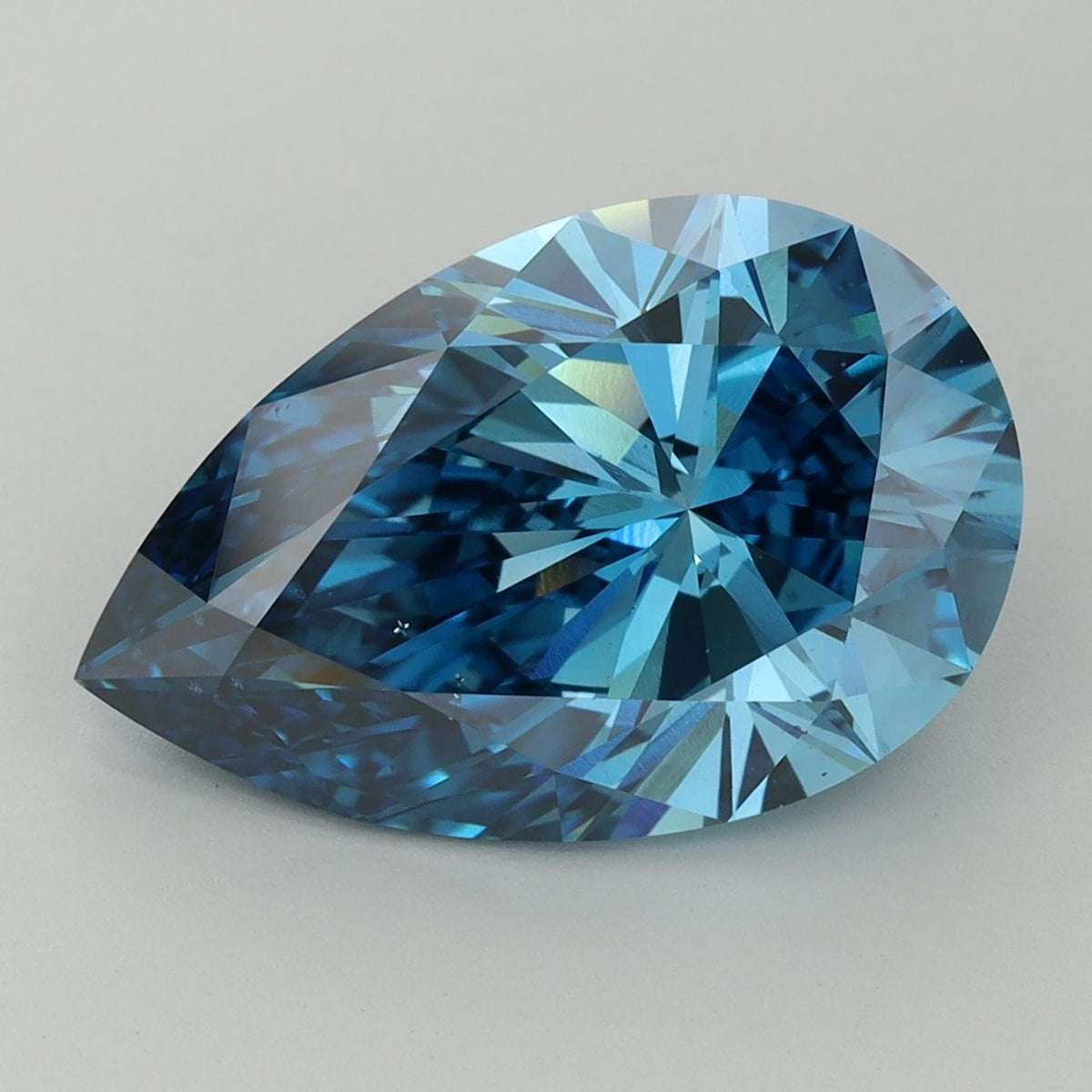 Lab-Grown Pear Diamond - 6.17 Carats, Fancy Vivid Blue Color, VS2 Clarity - Certified by IGI - Report Number: LG604300683