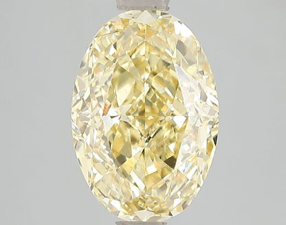 Lab-Grown Oval Diamond - 4.53 Carats, Fancy Vivid Yellow Color, VS2 Clarity - Certified by IGI - Report Number: LG671493376