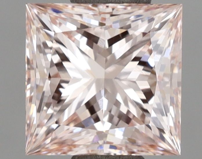 Lab-Grown Princess Diamond - 1.08 Carats, Fancy Pink Color, VVS2 Clarity - Certified by IGI - Report Number: LG675529074