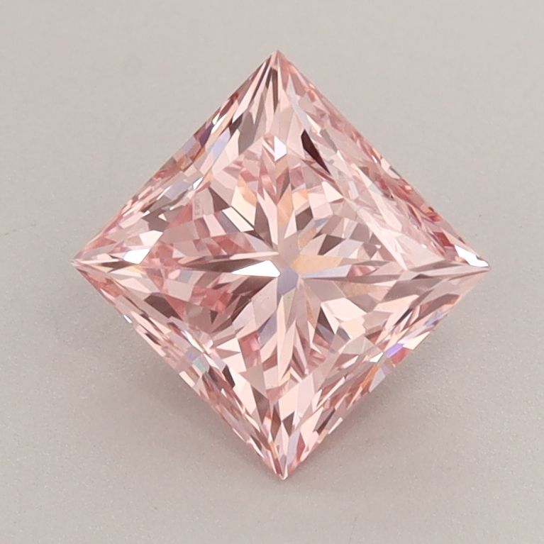 Lab-Grown Princess Diamond - 1.55 Carats, Fancy Vivid Pink Color, VS1 Clarity - Certified by IGI - Report Number: LG633494470