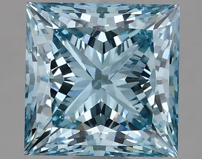 Lab-Grown Princess Diamond - 2.62 Carats, Fancy Vivid Blue Color, VVS2 Clarity - Certified by IGI - Report Number: LG625443109