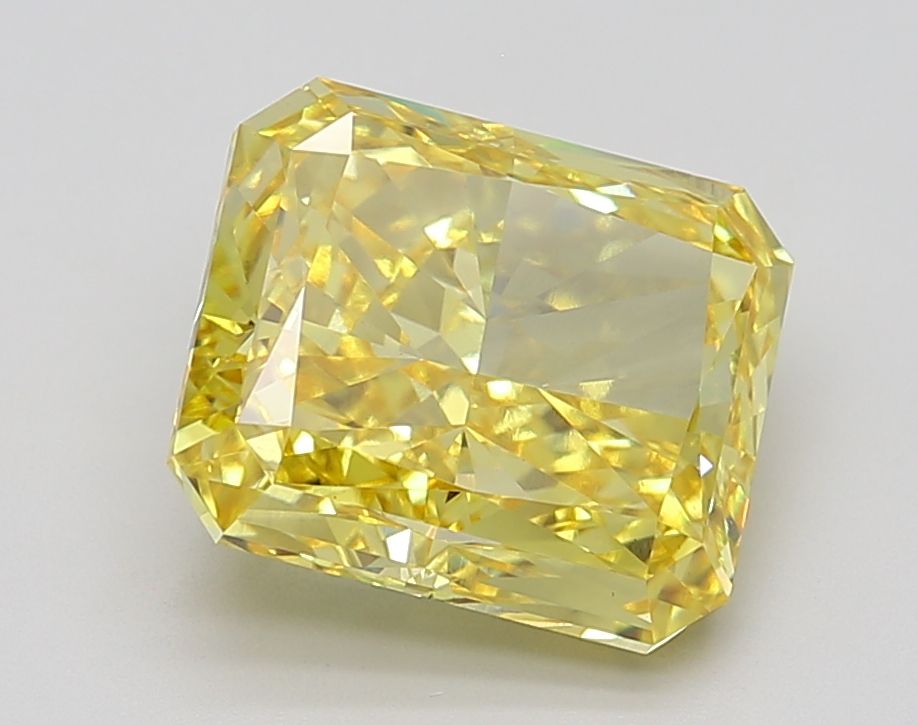 Lab-Grown Radiant Diamond - 8.01 Carats, Fancy Vivid Yellow Color, VS1 Clarity - Certified by IGI - Report Number: LG674559664