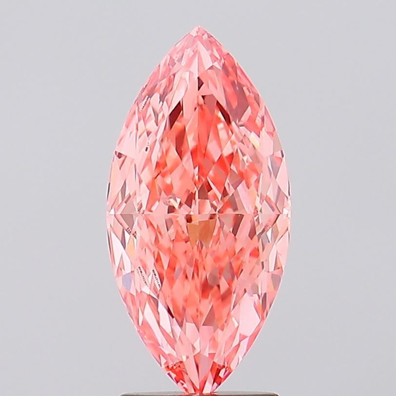Lab-Grown Marquise Diamond - 3.03 Carats, Fancy Vivid Pink Color, VS2 Clarity - Certified by IGI - Report Number: LG622471646