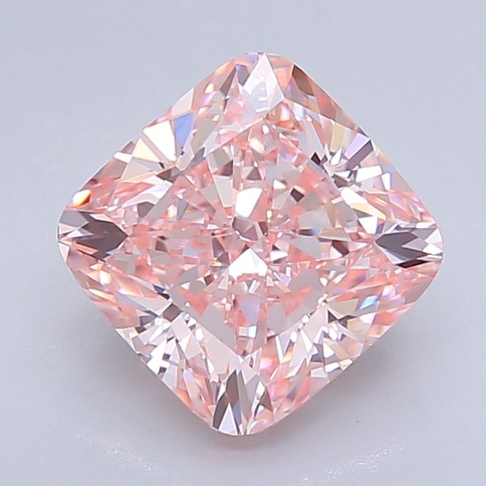 Lab-Grown Cushion Diamond - 3.49 Carats, Fancy Vivid Pink Color, VVS2 Clarity - Certified by IGI - Report Number: LG640491202