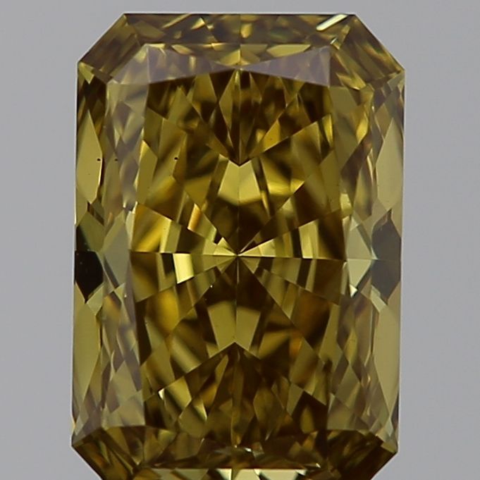 Lab-Grown Radiant Diamond - 1.3 Carats, Fancy Vivid Brownish Yellow Color, VS1 Clarity - Certified by IGI - Report Number: LG607399175