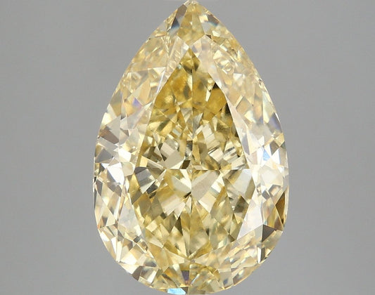 Lab-Grown Pear Diamond - 4.02 Carats, Fancy Intense Yellow Color, VVS2 Clarity - Certified by IGI - Report Number: LG663405905