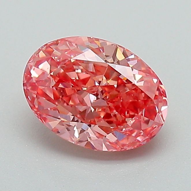 Lab-Grown Oval Diamond - 1.03 Carats, Fancy Vivid Pink Color, VS1 Clarity - Certified by IGI - Report Number: LG650489904