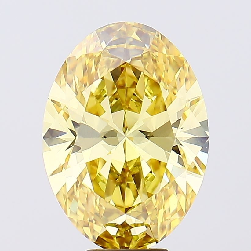 Lab-Grown Oval Diamond - 8.04 Carats, Fancy Vivid Yellow Color, VS1 Clarity - Certified by IGI - Report Number: LG662474762
