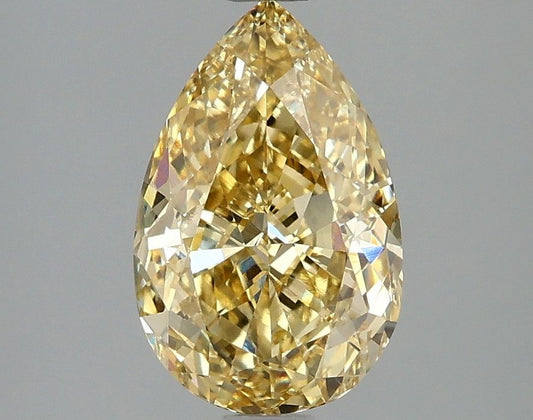 Lab-Grown Pear Diamond - 2.06 Carats, Fancy Vivid Yellow Color, VVS2 Clarity - Certified by IGI - Report Number: LG665430702