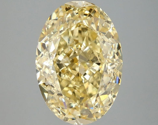 Lab-Grown Oval Diamond - 4.01 Carats, Fancy Vivid Yellow Color, VVS2 Clarity - Certified by IGI - Report Number: LG675599596
