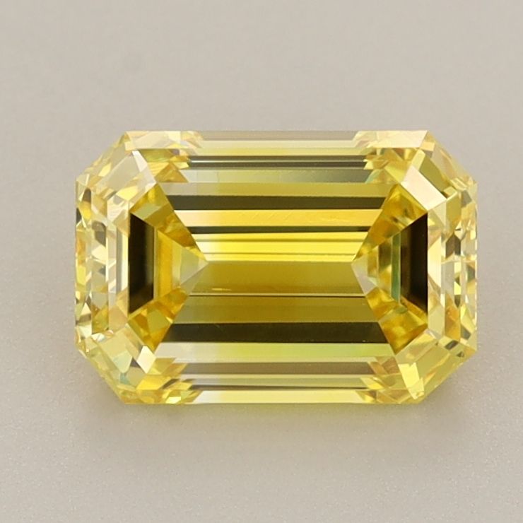 Lab-Grown Emerald Diamond - 1.51 Carats, Fancy Vivid Yellow Color, VVS2 Clarity - Certified by IGI - Report Number: LG630459956