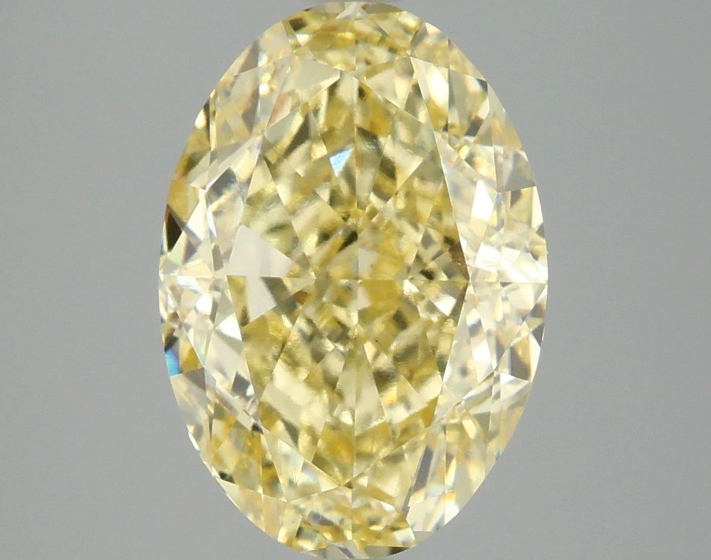 Lab-Grown Oval Diamond - 4.05 Carats, Fancy Vivid Yellow Color, VVS2 Clarity - Certified by IGI - Report Number: LG673412405