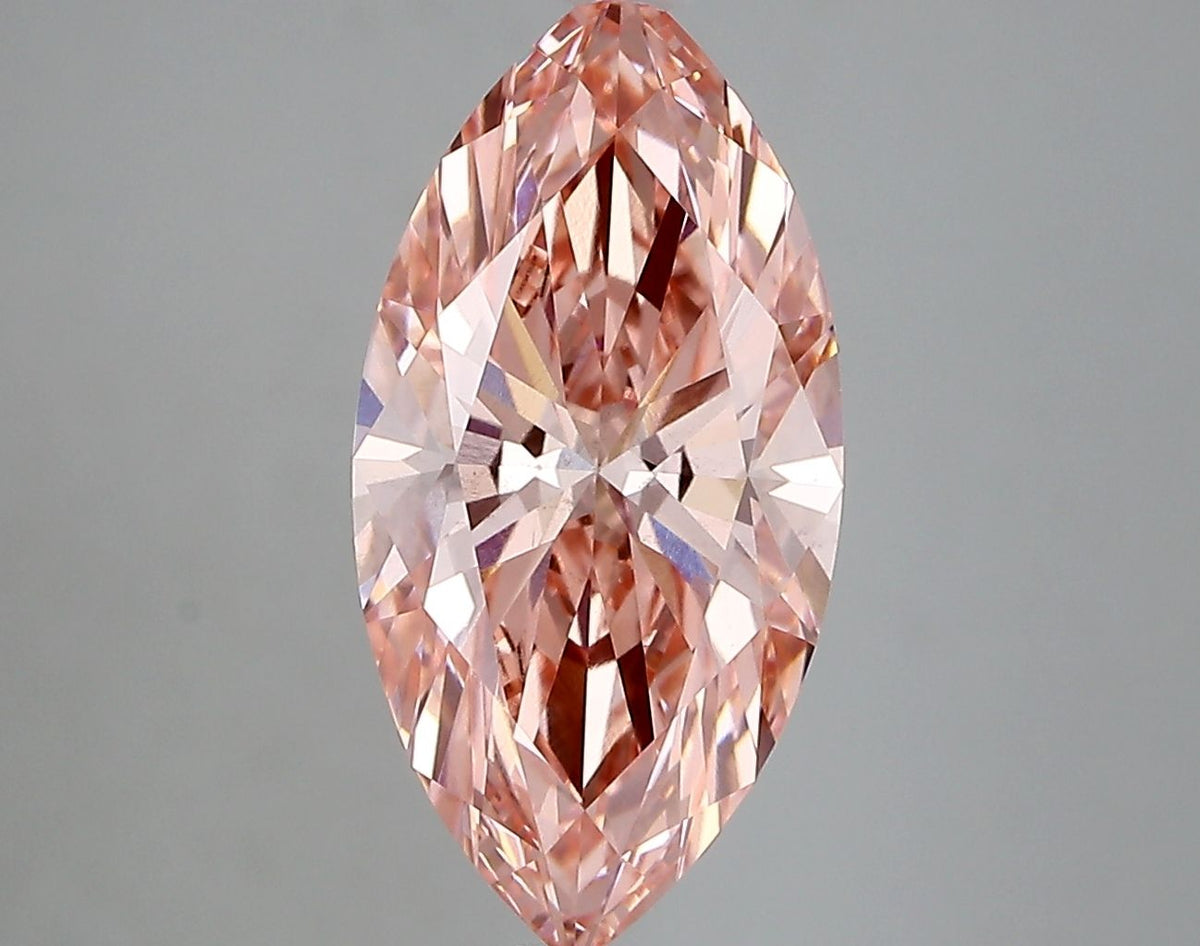 Lab-Grown Marquise Diamond - 3.02 Carats, Fancy Vivid Pink Color, VS2 Clarity - Certified by IGI - Report Number: LG669450218