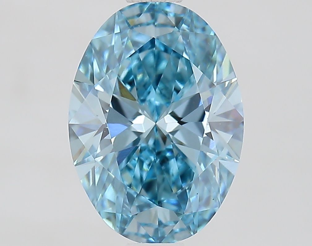Lab-Grown Oval Diamond - 1.5 Carats, Fancy Vivid Blue Color, VVS1 Clarity - Certified by IGI - Report Number: LG686501641