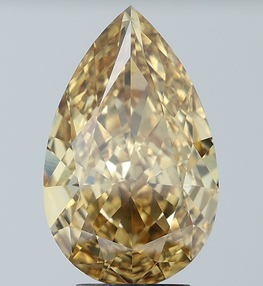 Lab-Grown Pear Diamond - 4.57 Carats, Fancy Vivid Yellow Color, VS1 Clarity - Certified by IGI - Report Number: LG647425042