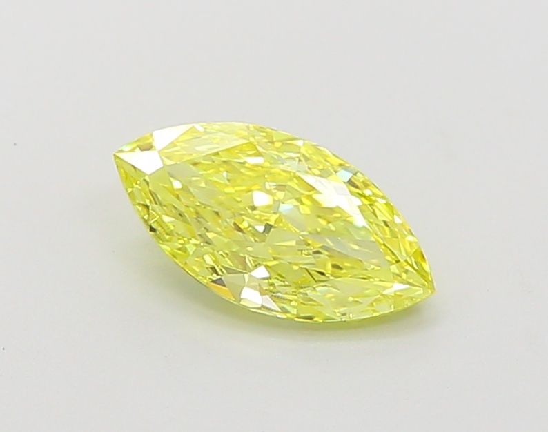 Lab-Grown Marquise Diamond - 0.99 Carats, Fancy Vivid Yellow Color, VVS2 Clarity - Certified by IGI - Report Number: LG660440359