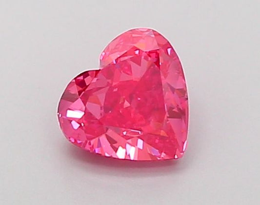 Lab-Grown Heart Diamond - 1.03 Carats, Fancy Vivid Pink Color, VS1 Clarity - Certified by IGI - Report Number: LG680546354