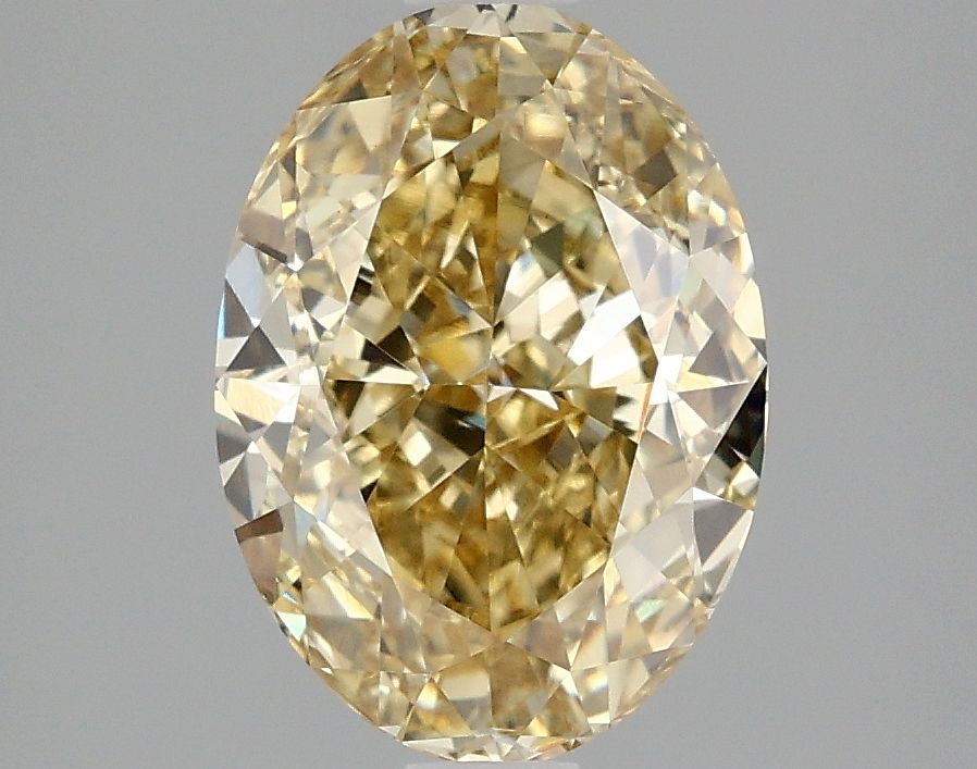 Lab-Grown Oval Diamond - 3.02 Carats, Fancy Intense Yellow Color, VVS2 Clarity - Certified by IGI - Report Number: LG665427511