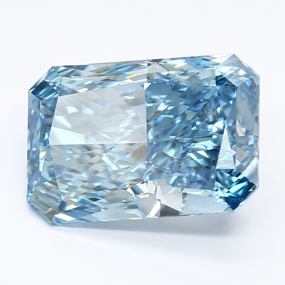 Lab-Grown Radiant Diamond - 4.6 Carats, Fancy Vivid Blue Color, VS1 Clarity - Certified by IGI - Report Number: LG633433945