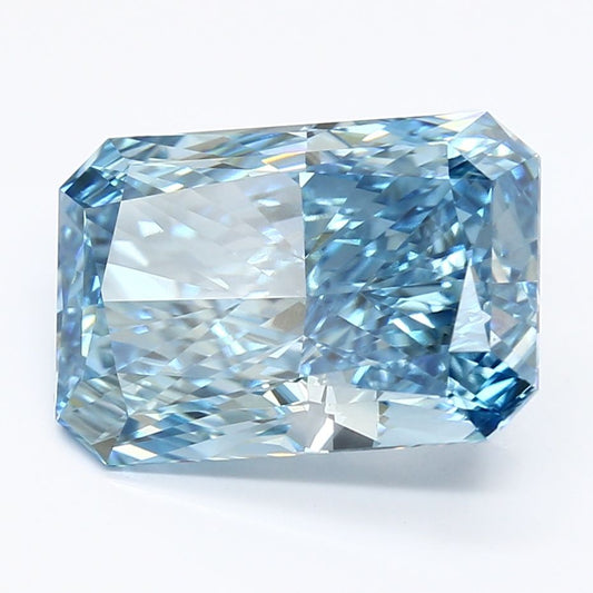 Lab-Grown Radiant Diamond - 4.6 Carats, Fancy Vivid Blue Color, VS1 Clarity - Certified by IGI - Report Number: LG633433945