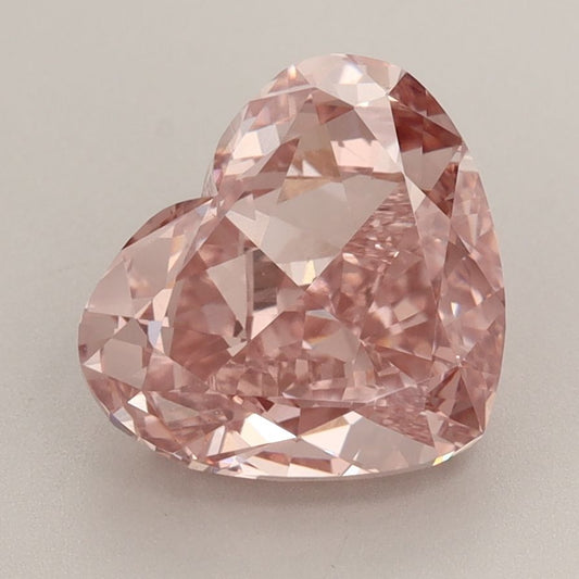 Lab-Grown Heart Diamond - 3.59 Carats, Fancy Intense Brownish Pink Color, VS1 Clarity - Certified by IGI - Report Number: LG635479939