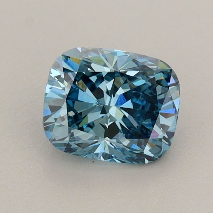 Lab-Grown Cushion Diamond - 1.01 Carats, Fancy Vivid Blue Color, VS1 Clarity - Certified by IGI - Report Number: LG636418535