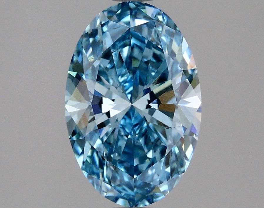 Lab-Grown Oval Diamond - 2.0 Carats, Fancy Vivid Blue Color, VS1 Clarity - Certified by IGI - Report Number: LG637461223