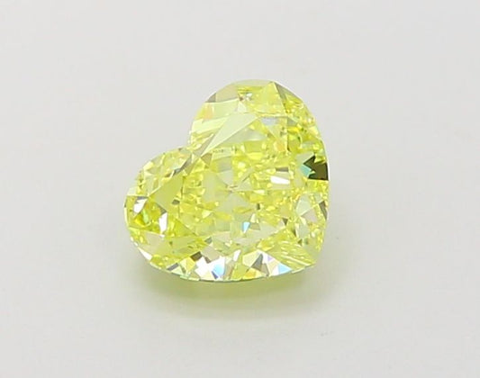 Lab-Grown Heart Diamond - 1.0 Carats, Fancy Intense Yellow Color, VVS1 Clarity - Certified by IGI - Report Number: LG660440351