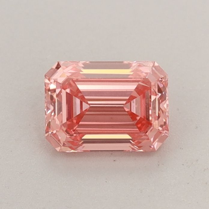 Lab-Grown Emerald Diamond - 0.56 Carats, Fancy Vivid Pink Color, VS1 Clarity - Certified by IGI - Report Number: LG542226914