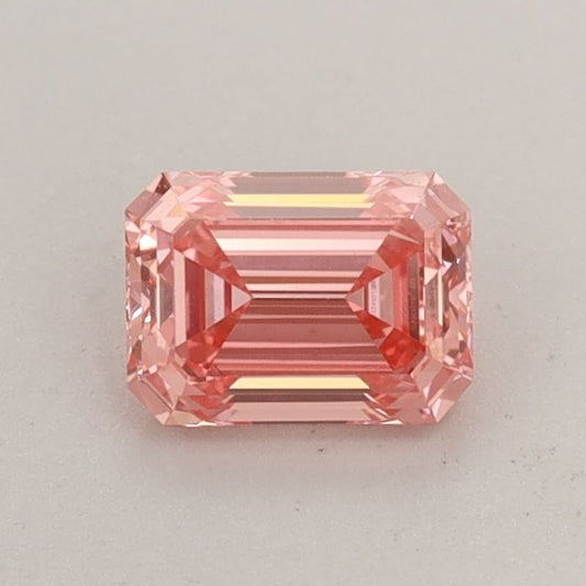 Lab-Grown Emerald Diamond - 0.56 Carats, Fancy Vivid Pink Color, VS1 Clarity - Certified by IGI - Report Number: LG542226914