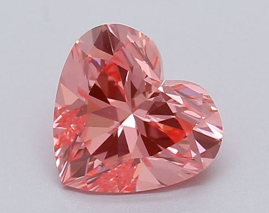 Lab-Grown Heart Diamond - 1.03 Carats, Fancy Vivid Pink Color, VS1 Clarity - Certified by IGI - Report Number: LG615367008
