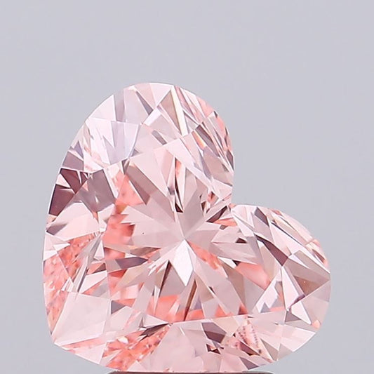 Lab-Grown Heart Diamond - 3.0 Carats, Fancy Intense Pink Color, VS1 Clarity - Certified by IGI - Report Number: LG689542167