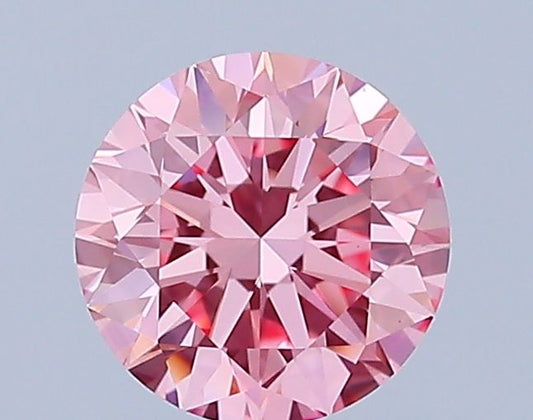 Lab-Grown Round Diamond - 1.0 Carats, Fancy Vivid Pink Color, VVS2 Clarity - Certified by IGI - Report Number: LG662483098
