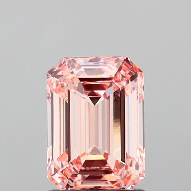 Lab-Grown Emerald Diamond - 1.55 Carats, Fancy Vivid Pink Color, VVS1 Clarity - Certified by IGI - Report Number: LG634481487