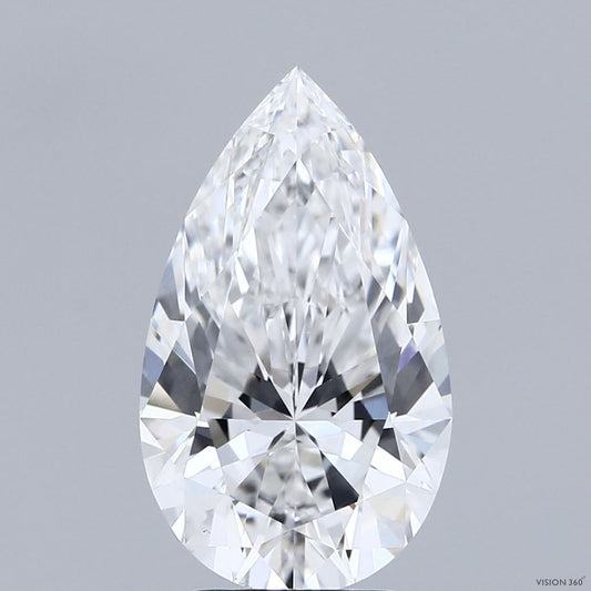 Lab-Grown Pear Diamond - 3.54 Carats, E Color, VS1 Clarity - Certified by IGI - Report Number: LG689576236