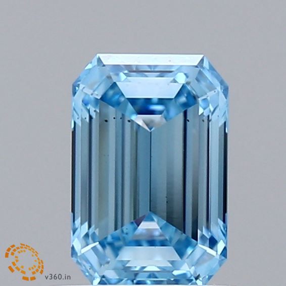Lab-Grown Emerald Diamond - 1.04 Carats, Fancy Intense Blue Color, VS2 Clarity - Certified by IGI - Report Number: LG616411583