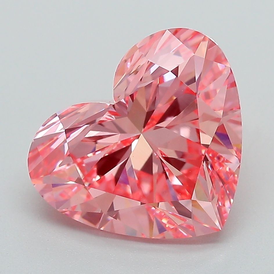 Lab-Grown Heart Diamond - 4.01 Carats, Fancy Vivid Pink Color, VS1 Clarity - Certified by IGI - Report Number: LG668428110