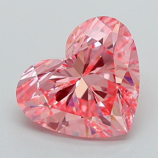 Lab-Grown Heart Diamond - 4.01 Carats, Fancy Vivid Pink Color, VS1 Clarity - Certified by IGI - Report Number: LG668428110