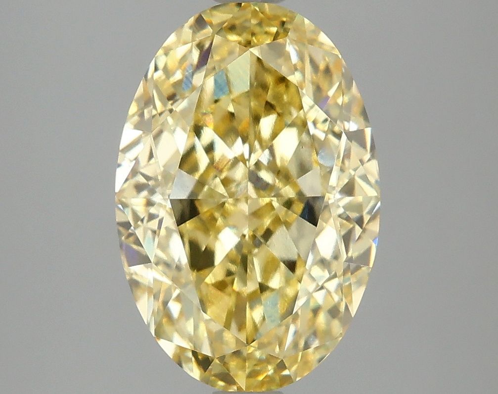 Lab-Grown Oval Diamond - 4.03 Carats, Fancy Vivid Yellow Color, VS2 Clarity - Certified by IGI - Report Number: LG674521367