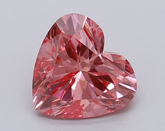 Lab-Grown Heart Diamond - 1.04 Carats, Fancy Vivid Pink Color, VS2 Clarity - Certified by IGI - Report Number: LG615367005