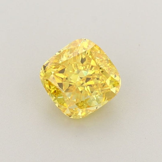 Lab-Grown Cushion Diamond - 1.0 Carats, Fancy Vivid Yellow Color, VS2 Clarity - Certified by IGI - Report Number: LG569311093