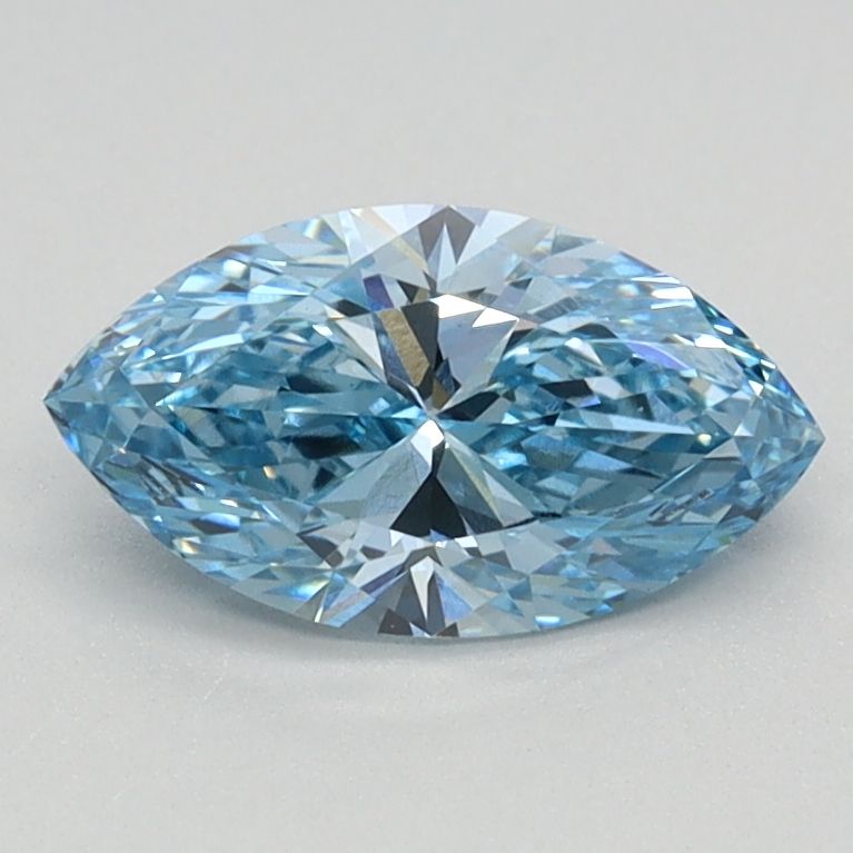 Lab-Grown Marquise Diamond - 0.8 Carats, Fancy Vivid Blue Color, VS1 Clarity - Certified by IGI - Report Number: LG626424680