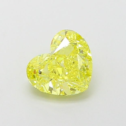 Lab-Grown Heart Diamond - 1.02 Carats, Fancy Vivid Yellow Color, VVS2 Clarity - Certified by IGI - Report Number: LG660440354