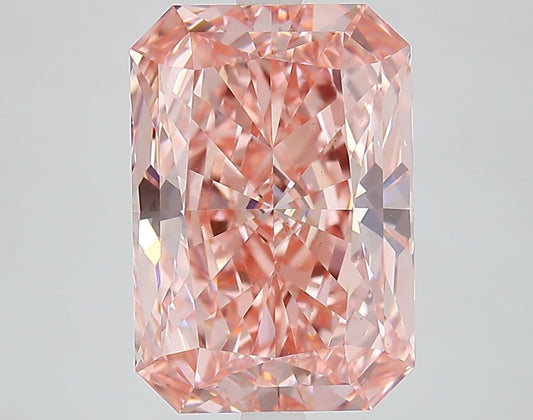 Lab-Grown Radiant Diamond - 6.21 Carats, Fancy Vivid Pink Color, VS1 Clarity - Certified by IGI - Report Number: LG668464747