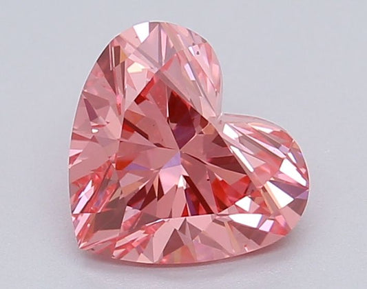 Lab-Grown Heart Diamond - 1.04 Carats, Fancy Vivid Pink Color, VS1 Clarity - Certified by IGI - Report Number: LG615367021