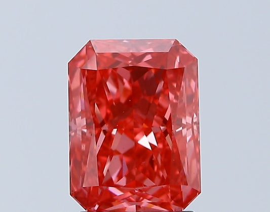 Lab-Grown Radiant Diamond - 2.54 Carats, Fancy Vivid Pink Color, VS1 Clarity - Certified by IGI - Report Number: LG638434492