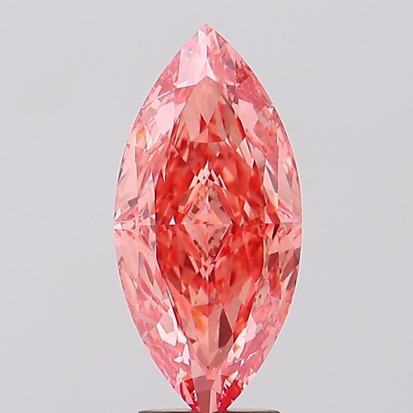 Lab-Grown Marquise Diamond - 4.73 Carats, Fancy Vivid Pink Color, VVS2 Clarity - Certified by IGI - Report Number: LG629494176