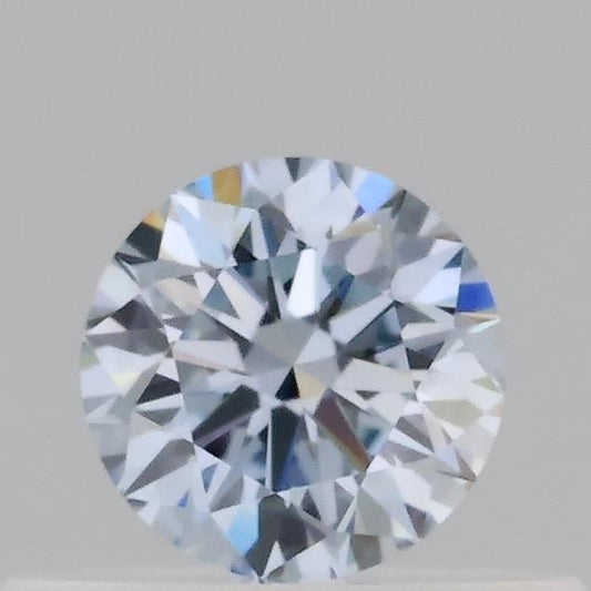 Lab-Grown Round Diamond - 0.31 Carats, Fancy Blue Color, VS1 Clarity - Certified by IGI - Report Number: LG689573665